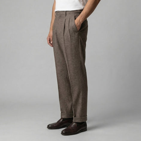 Men's Elegant Straight Fit Trousers with Side Adjuster