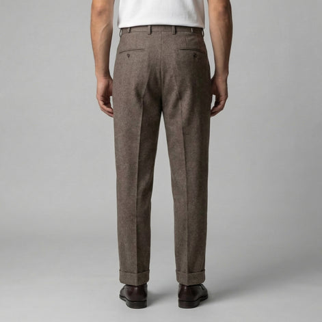 Men's Elegant Straight Fit Trousers with Side Adjuster