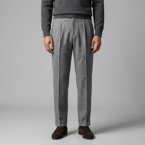 Men's Elegant Straight Fit Trousers with Side Adjuster