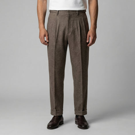 Men's Elegant Straight Fit Trousers with Side Adjuster