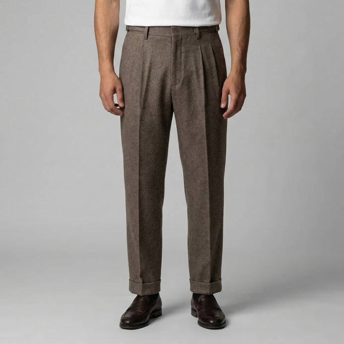 Men's Elegant Straight Fit Trousers with Side Adjuster
