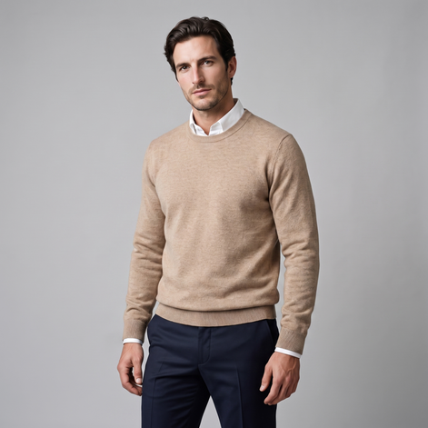 Men's Fine Knit Crew Neck Sweater
