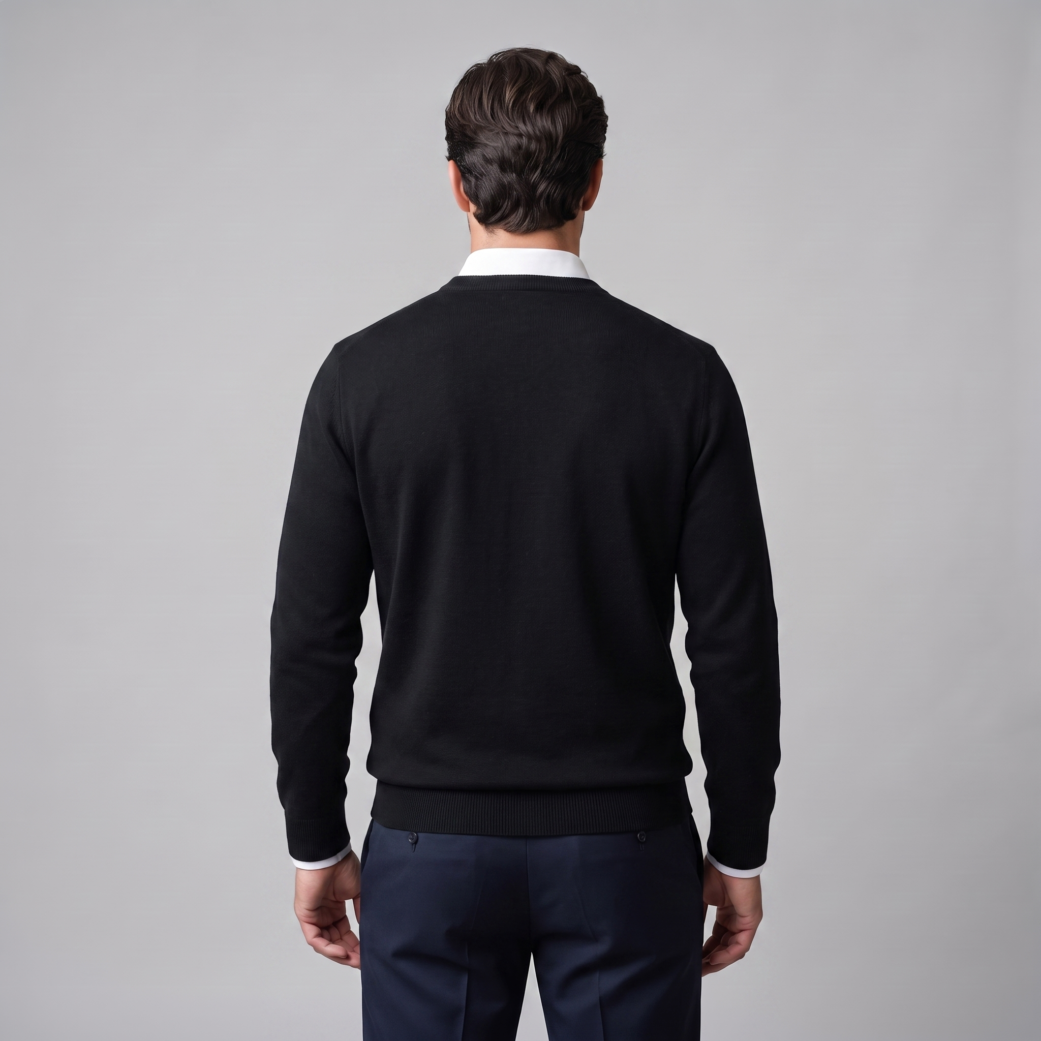 Men's Fine Knit Crew Neck Sweater