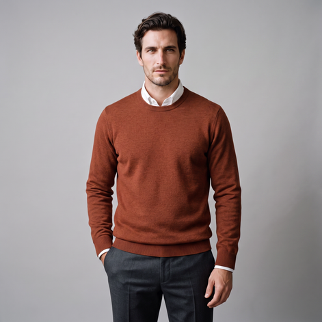 Men's Fine Knit Crew Neck Sweater