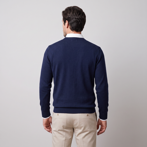 Men's Fine Knit Crew Neck Sweater