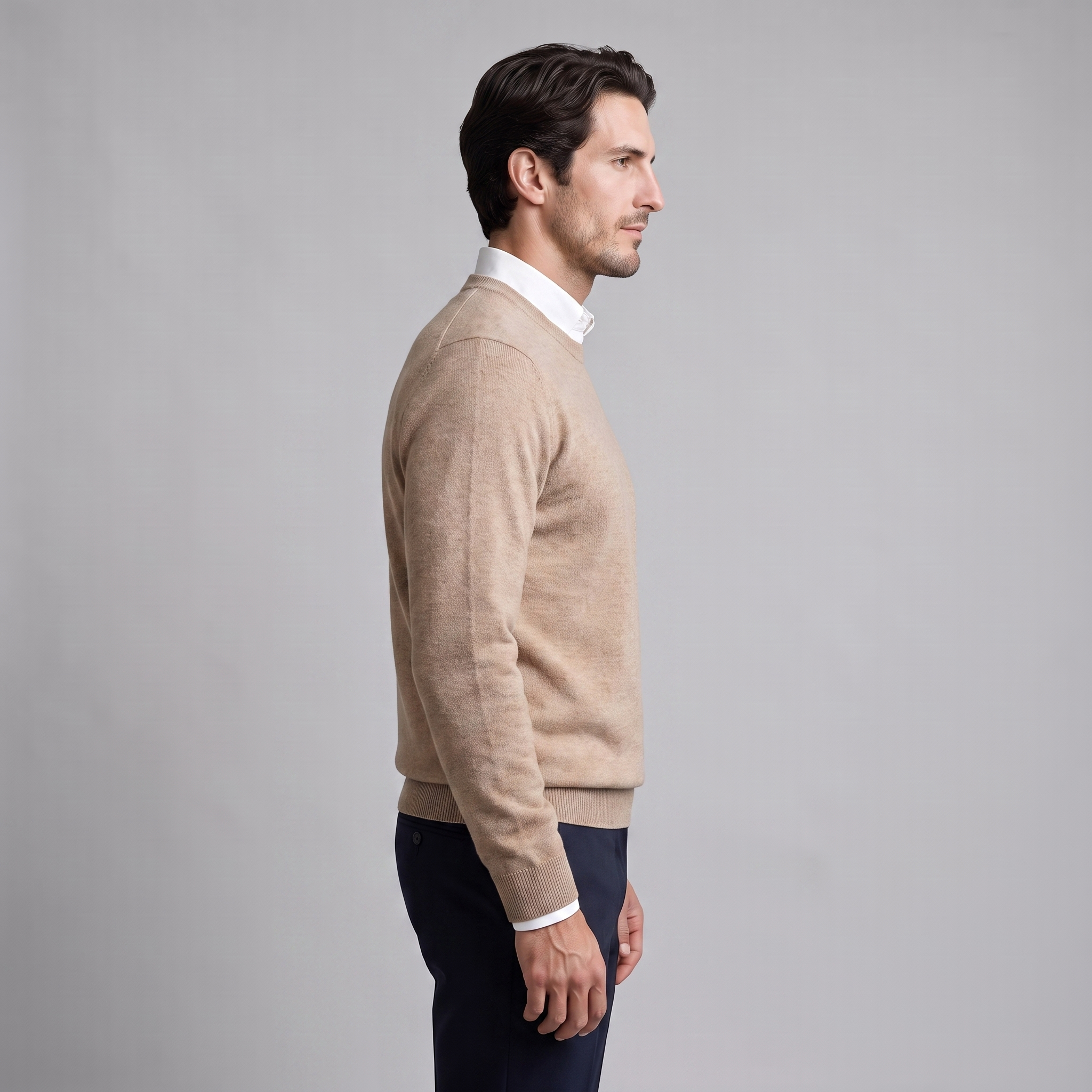 Men's Fine Knit Crew Neck Sweater