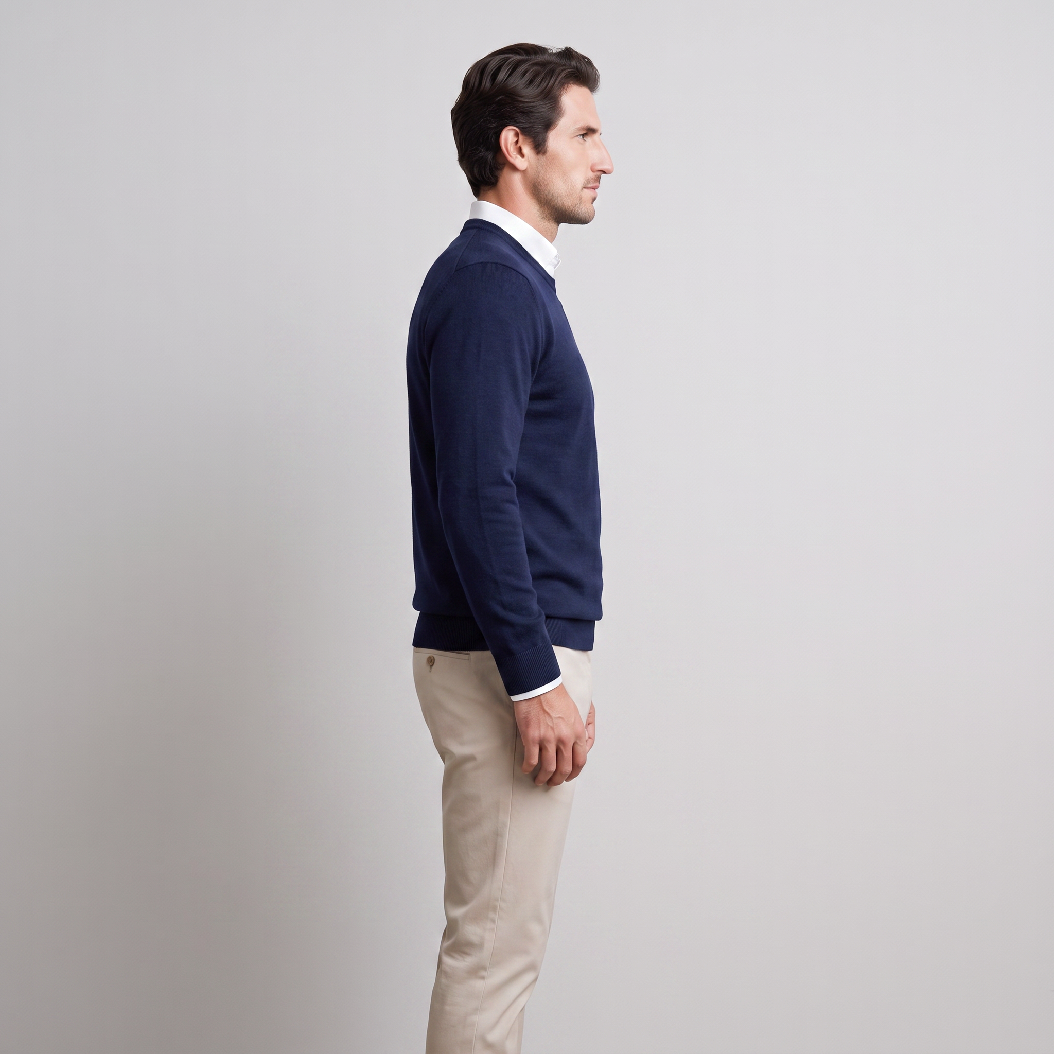 Men's Fine Knit Crew Neck Sweater