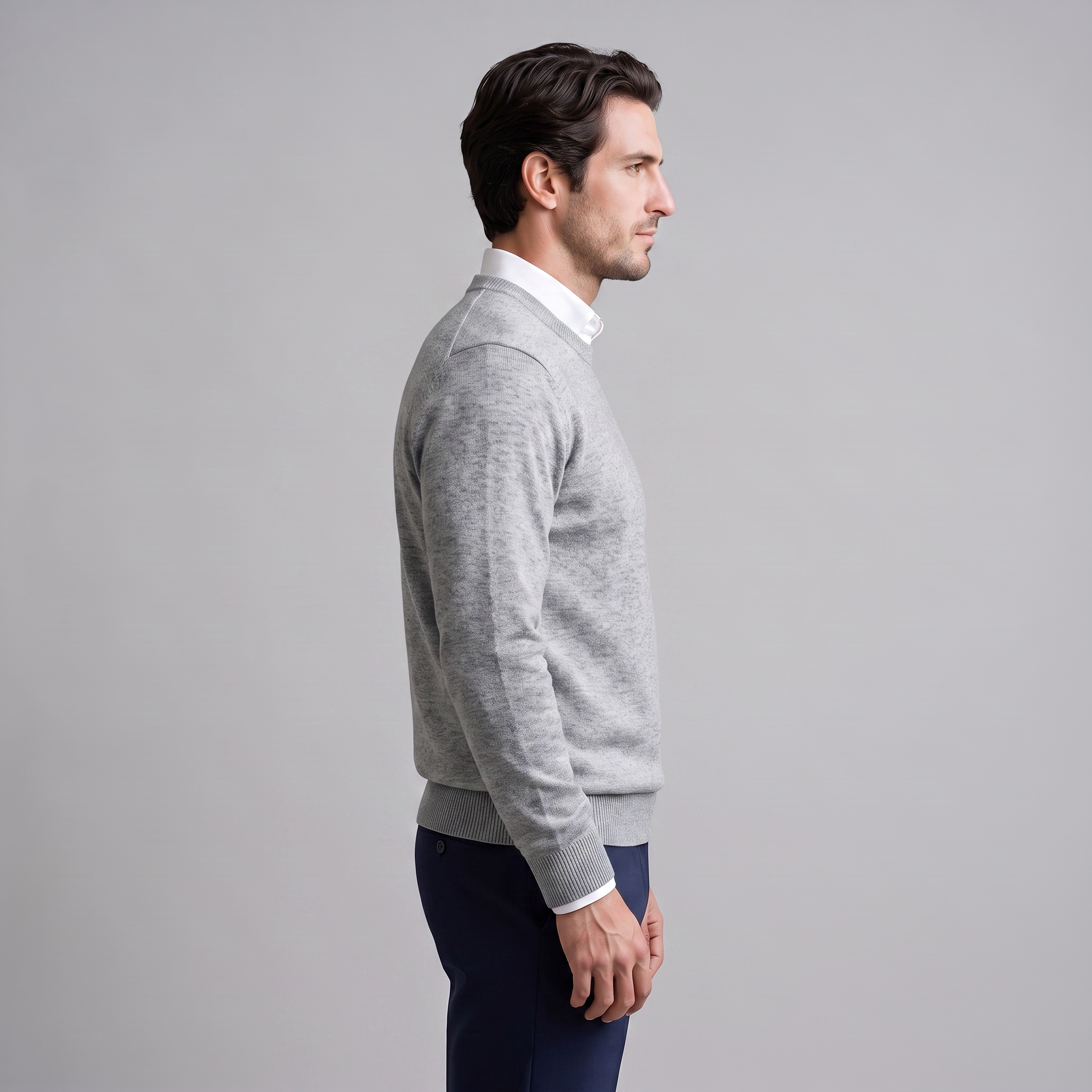 Men's Fine Knit Crew Neck Sweater