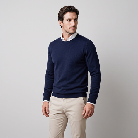 Men's Fine Knit Crew Neck Sweater