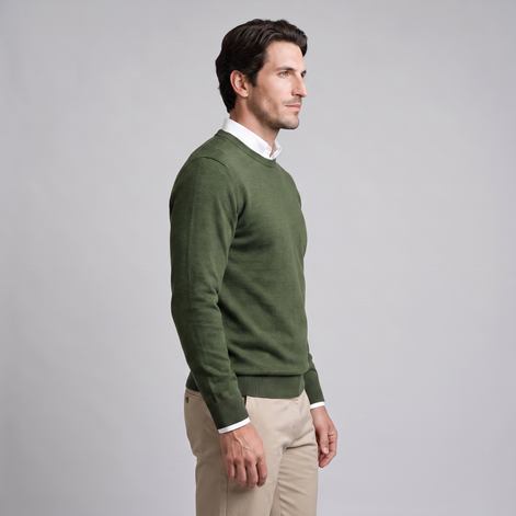 Men's Fine Knit Crew Neck Sweater