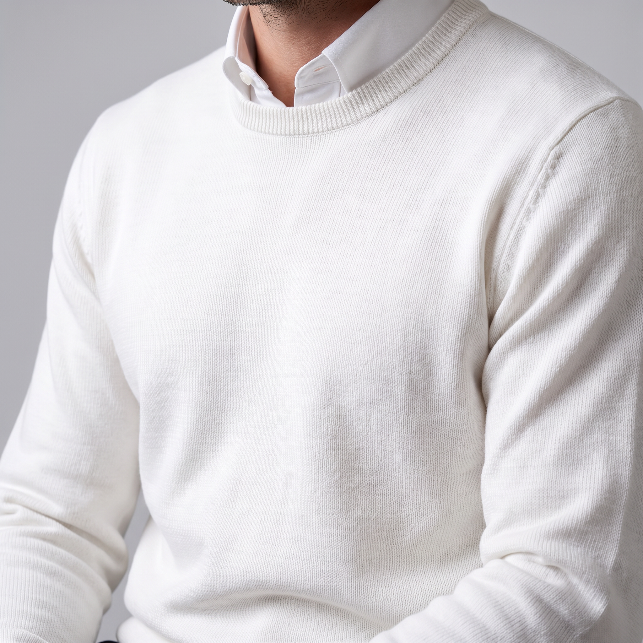 Men's Fine Knit Crew Neck Sweater