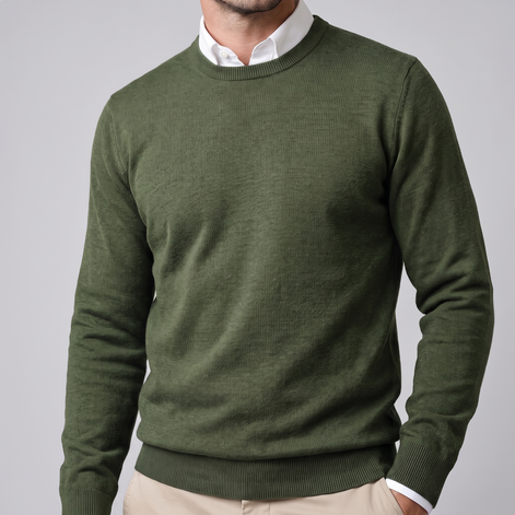 Men's Fine Knit Crew Neck Sweater