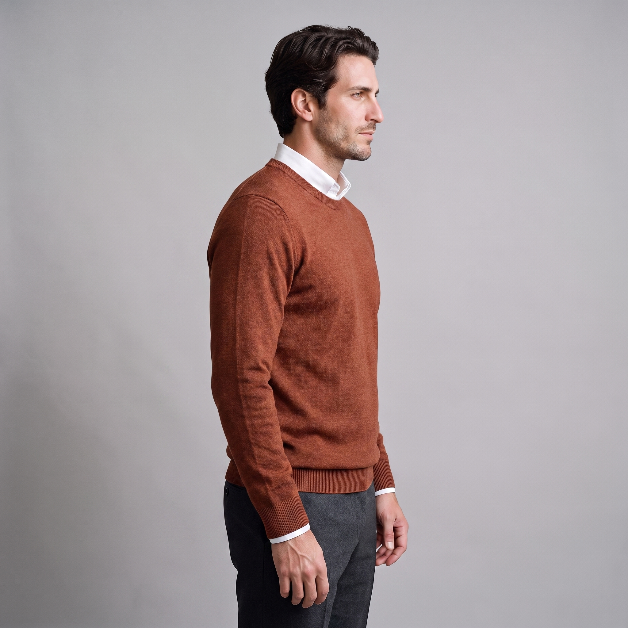 Men's Fine Knit Crew Neck Sweater