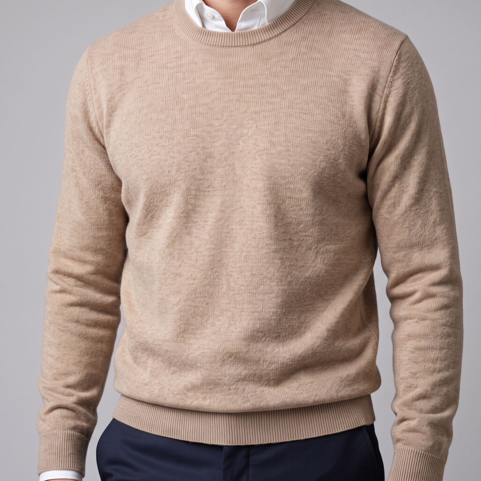 Men's Fine Knit Crew Neck Sweater