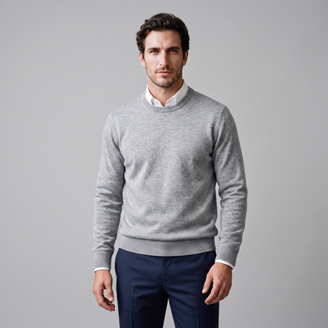 Men's Fine Knit Crew Neck Sweater