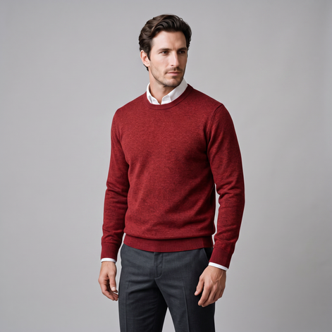 Men's Fine Knit Crew Neck Sweater