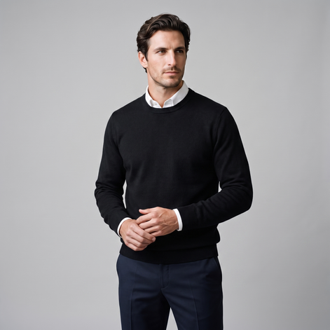 Men's Fine Knit Crew Neck Sweater