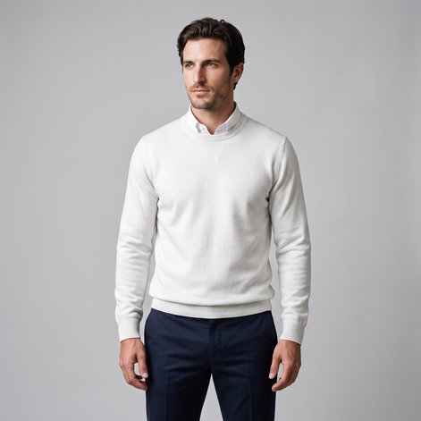 Men's Fine Knit Crew Neck Sweater