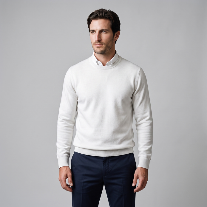 Men's Fine Knit Crew Neck Sweater
