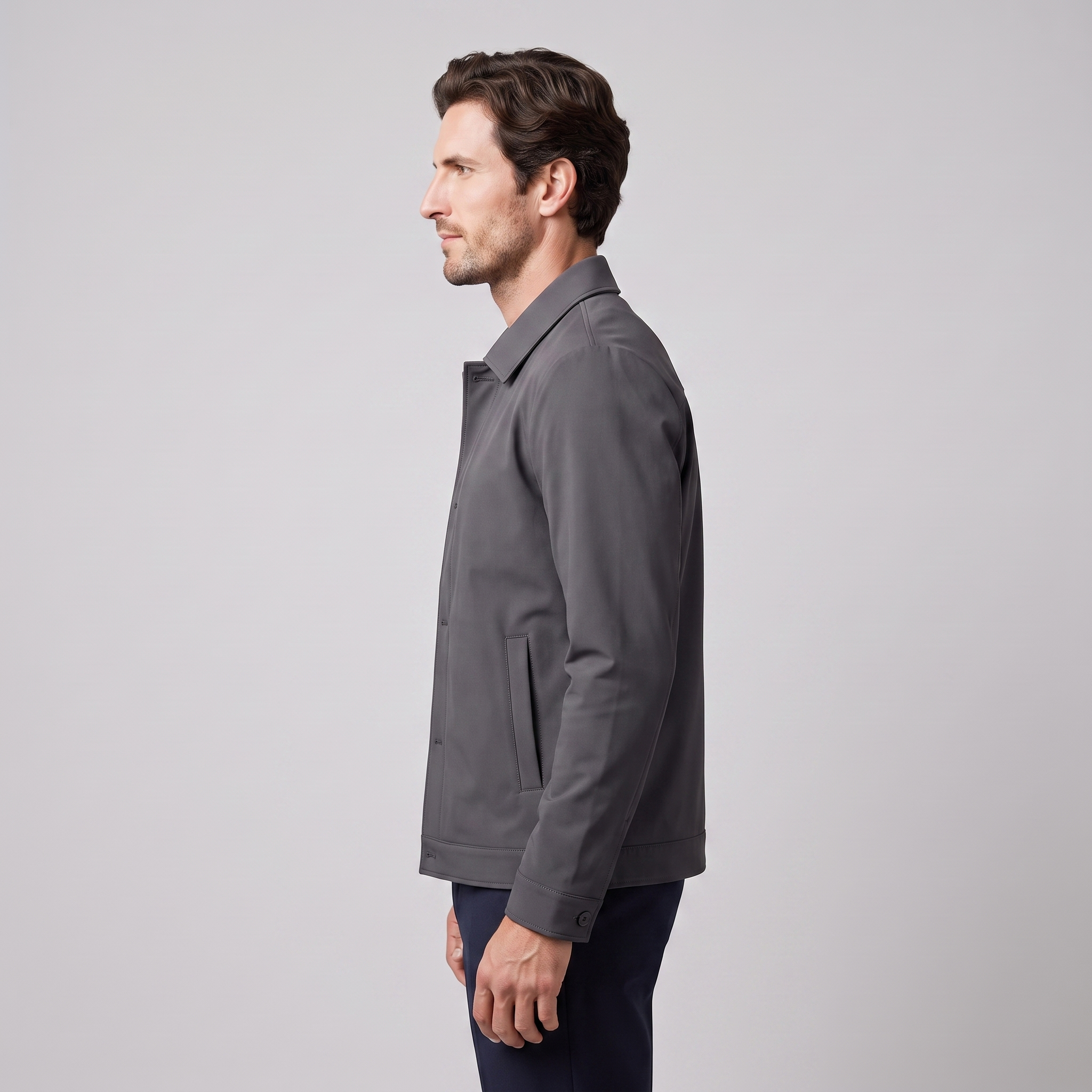 Men's Fleece-Lined Shirt Collar Jacket
