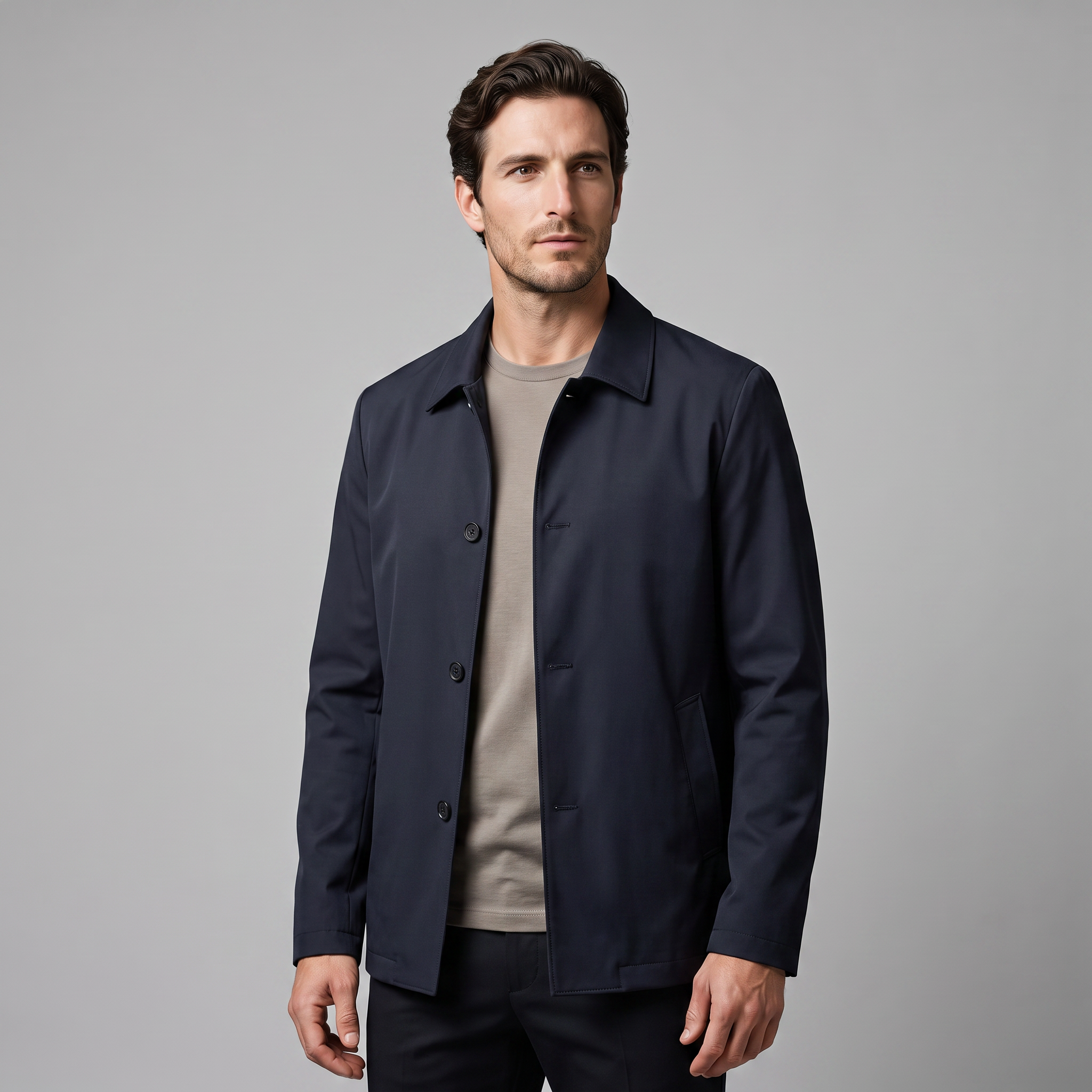 Men's Fleece-Lined Shirt Collar Jacket