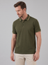 Men's Green Polo Shirt with Contrast Trim