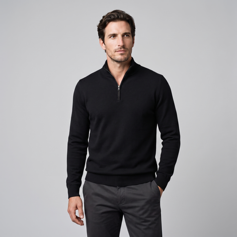Men's Half-Zip Knit Sweater