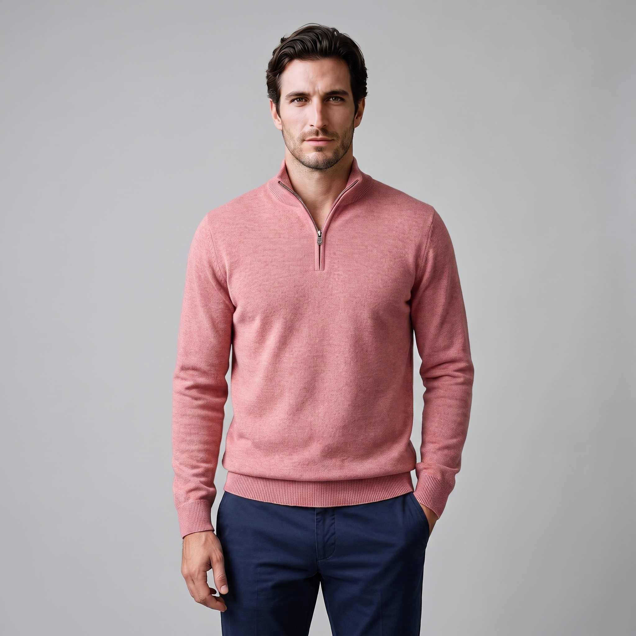 Men's Half-Zip Knit Sweater