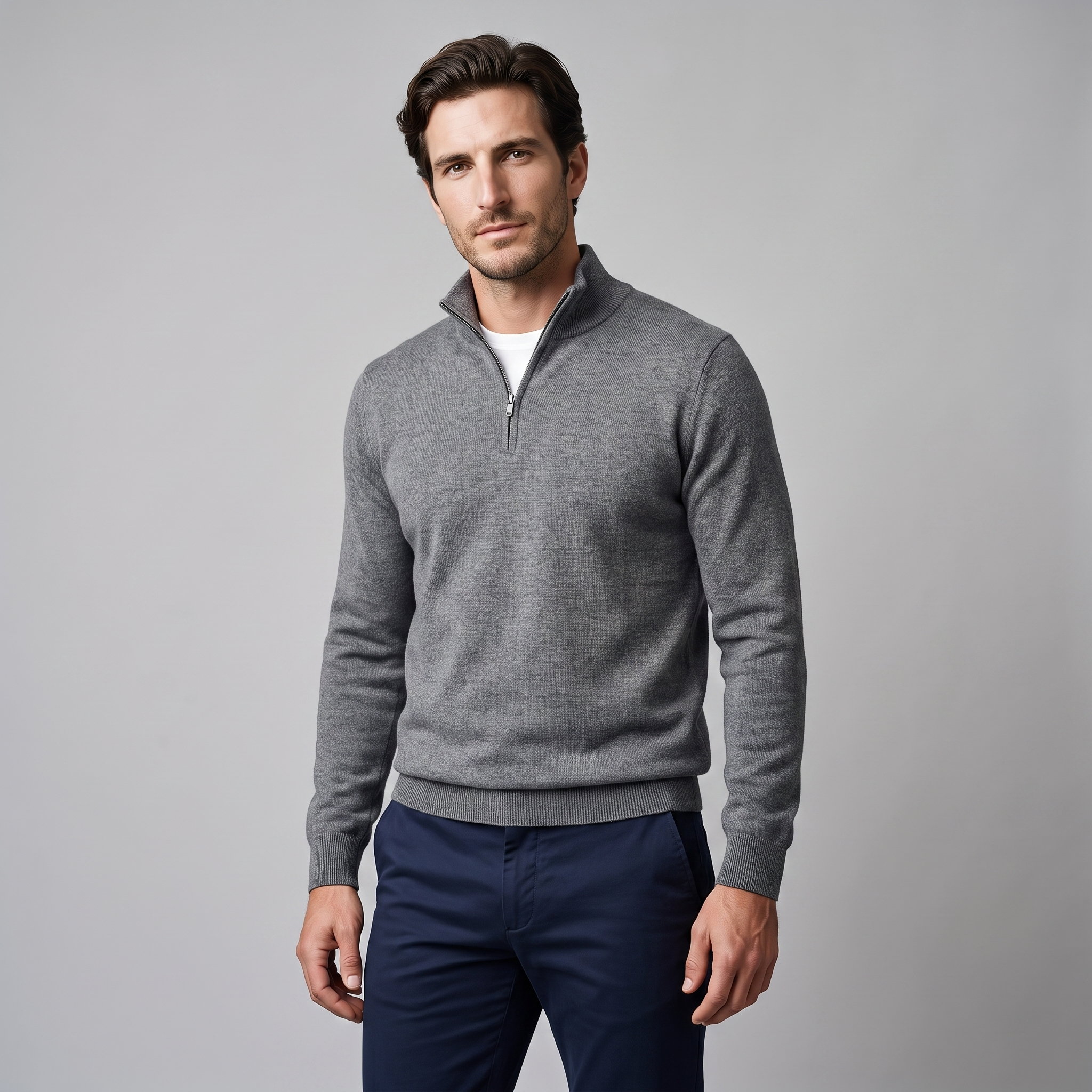 Men's Half-Zip Knit Sweater