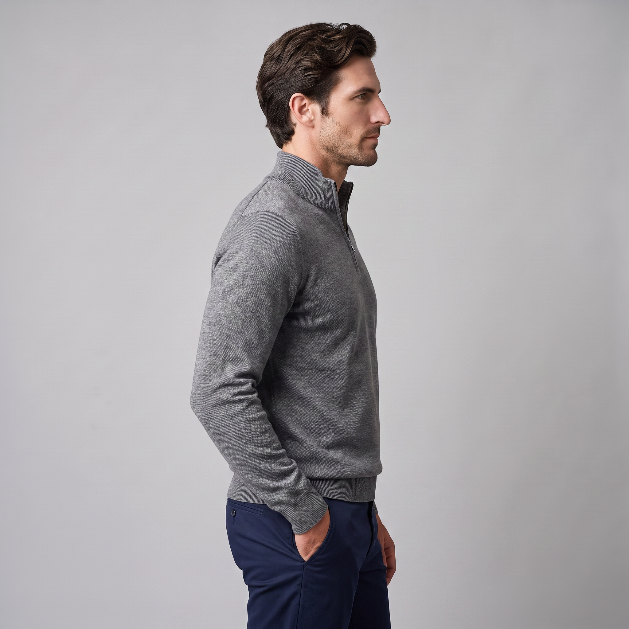 Men's Half-Zip Knit Sweater