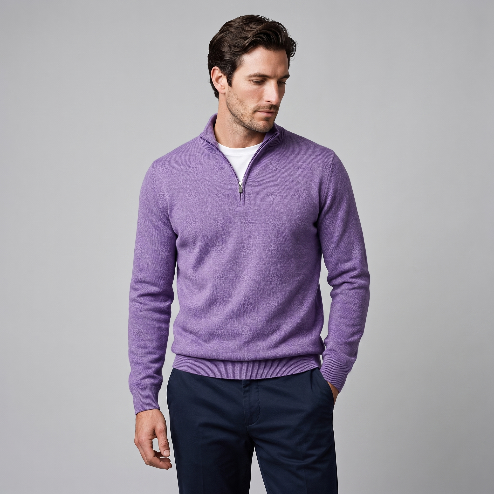 Men's Half-Zip Knit Sweater