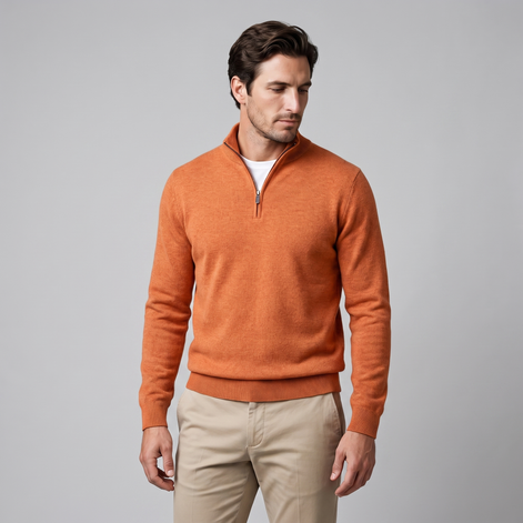 Men's Half-Zip Knit Sweater