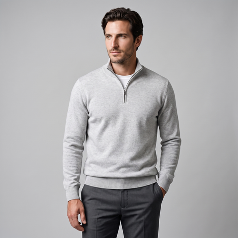 Men's Half-Zip Knit Sweater