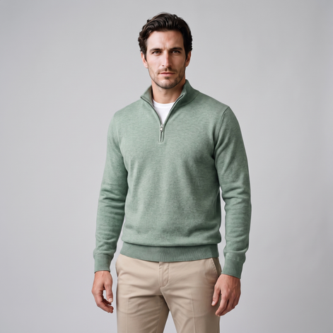 Men's Half-Zip Knit Sweater