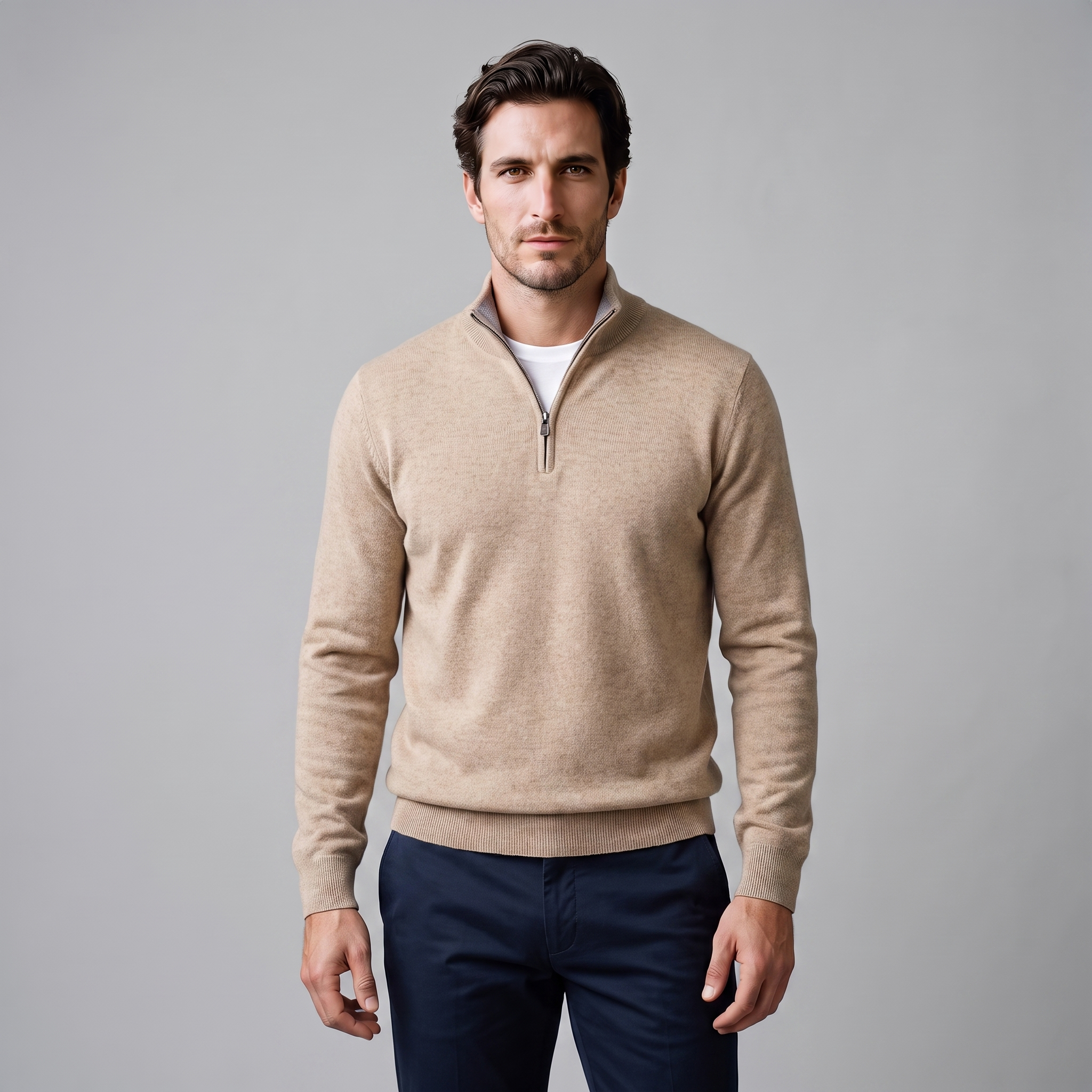 Men's Half-Zip Knit Sweater