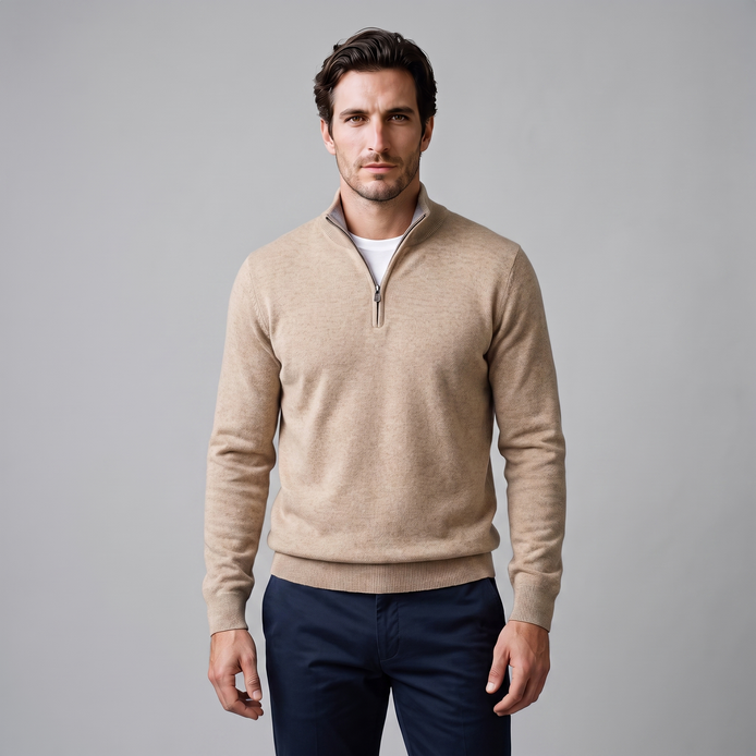 Men's Half-Zip Knit Sweater