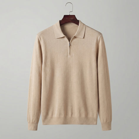 Men's Half Zip Polo Shirt