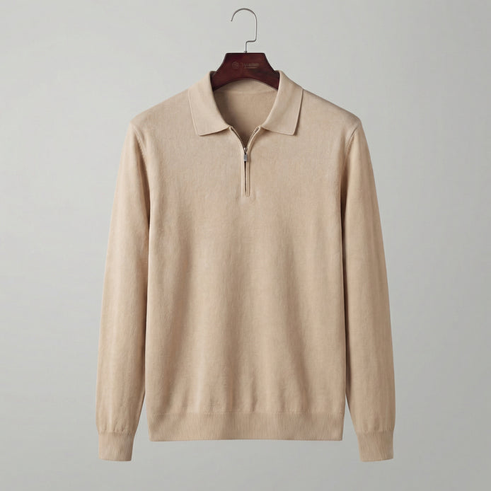 Men's Half Zip Polo Shirt
