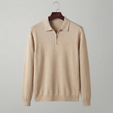 Men's Half Zip Polo Shirt