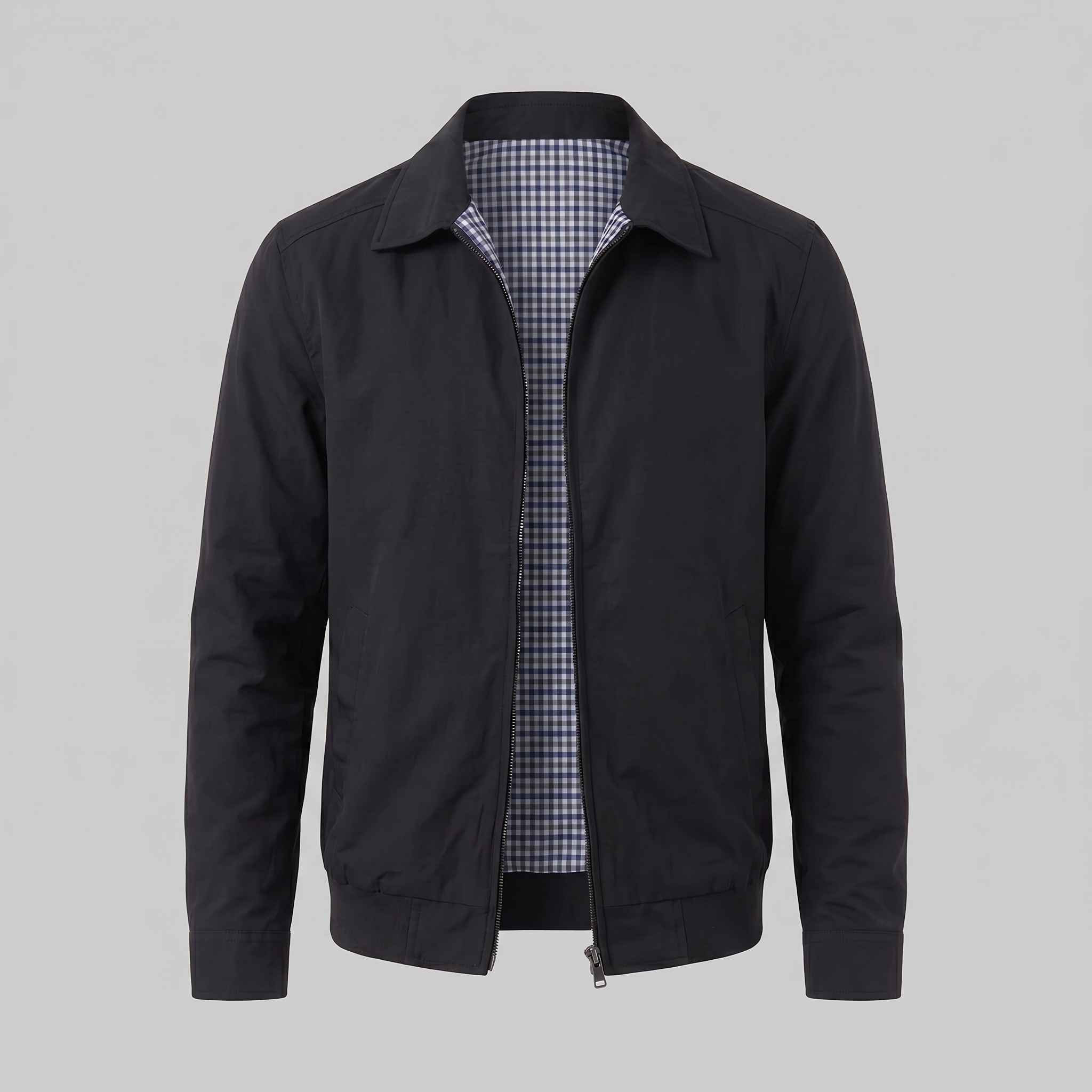 Men's Harrington Jacket with Check Lining