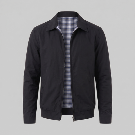 Men's Harrington Jacket with Check Lining