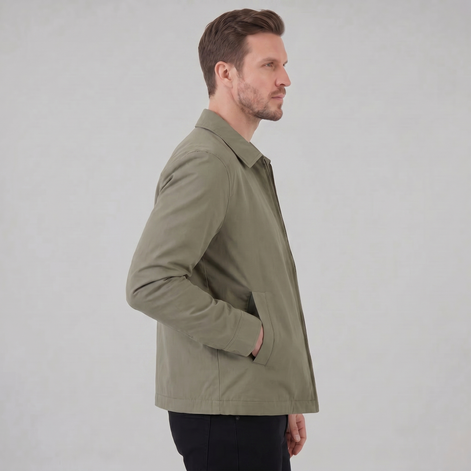 Men's Harrington Jacket with Check Lining