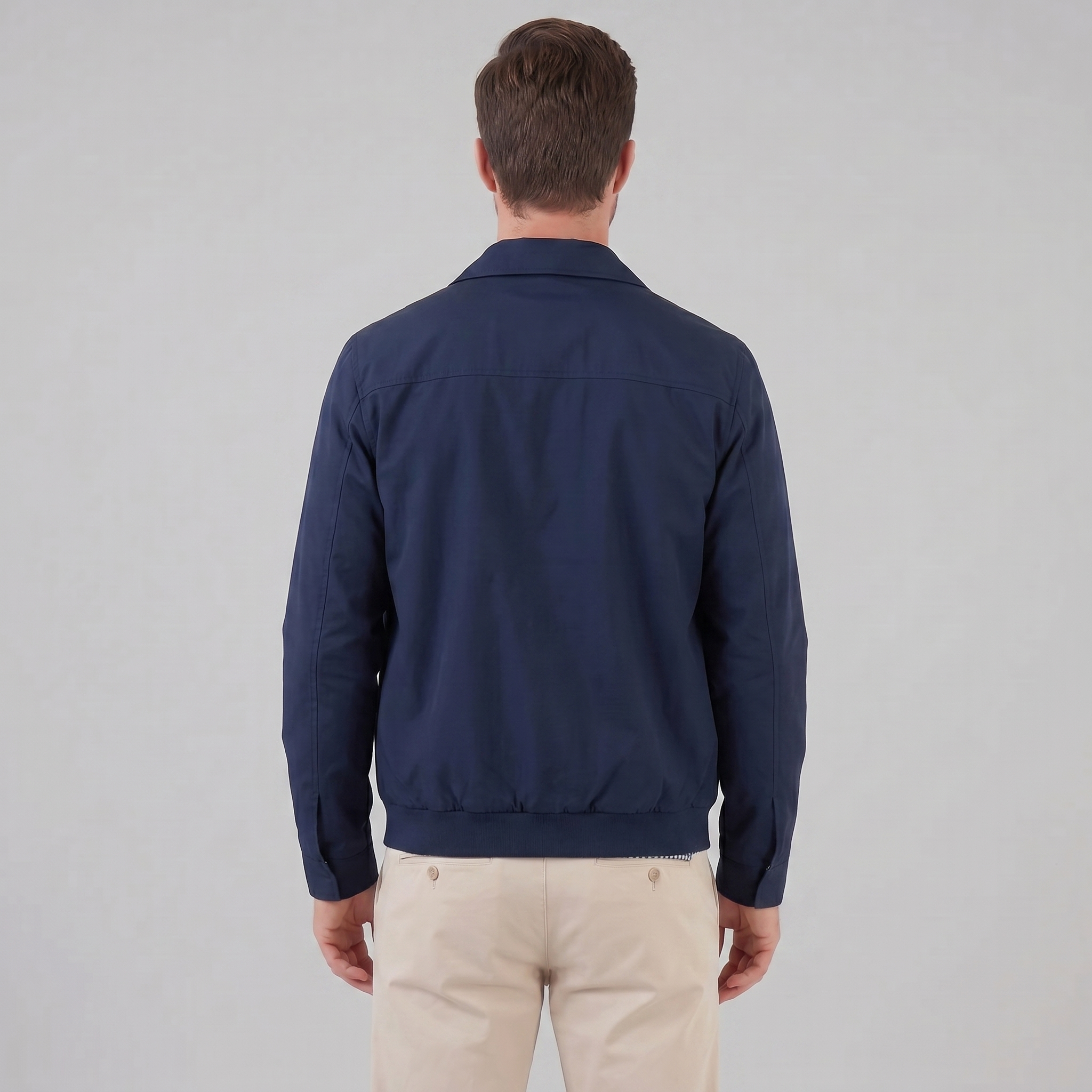 Men's Harrington Jacket with Check Lining