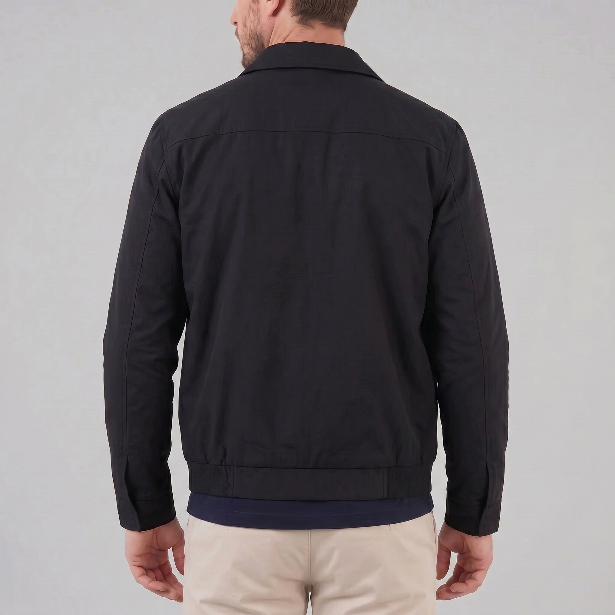 Men's Harrington Jacket with Check Lining