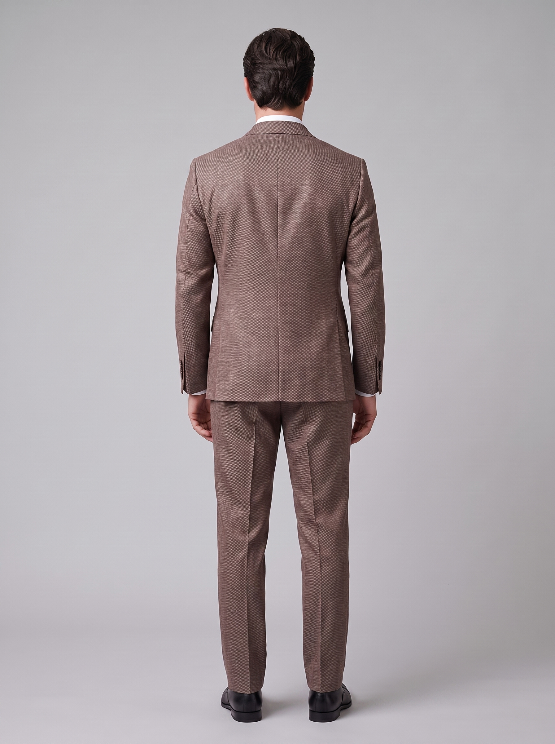 Men's Herringbone Double-Breasted Suit Set