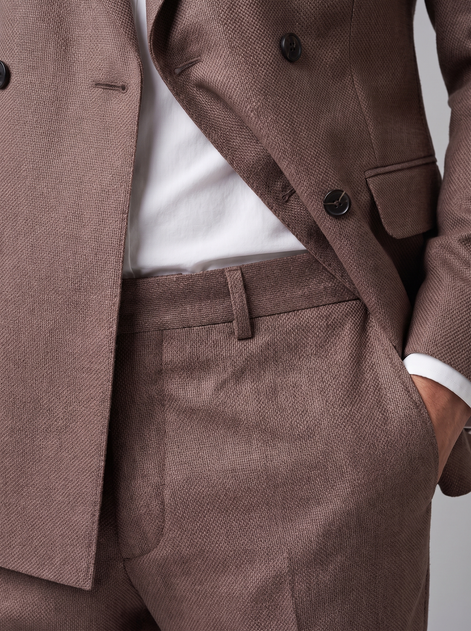 Men's Herringbone Double-Breasted Suit Set