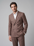 Men's Herringbone Double-Breasted Suit Set