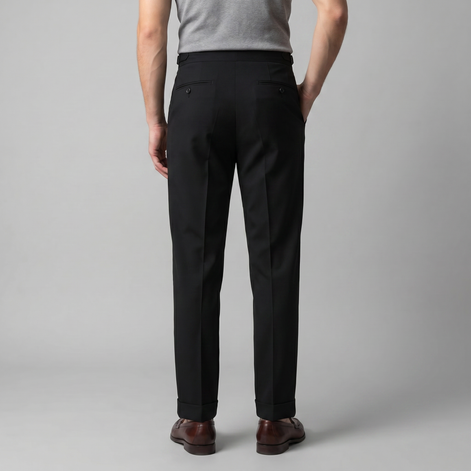 Men's High Waist Formal Trousers with Tailored Fit