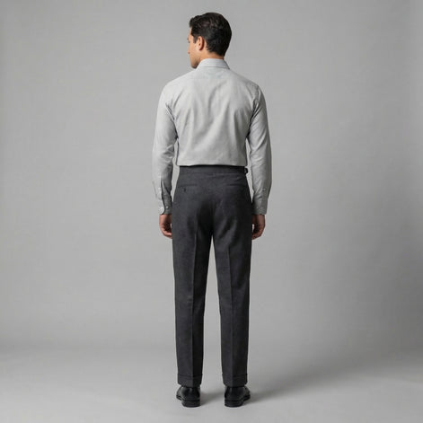 Men's High-Waisted Straight-Leg Trousers