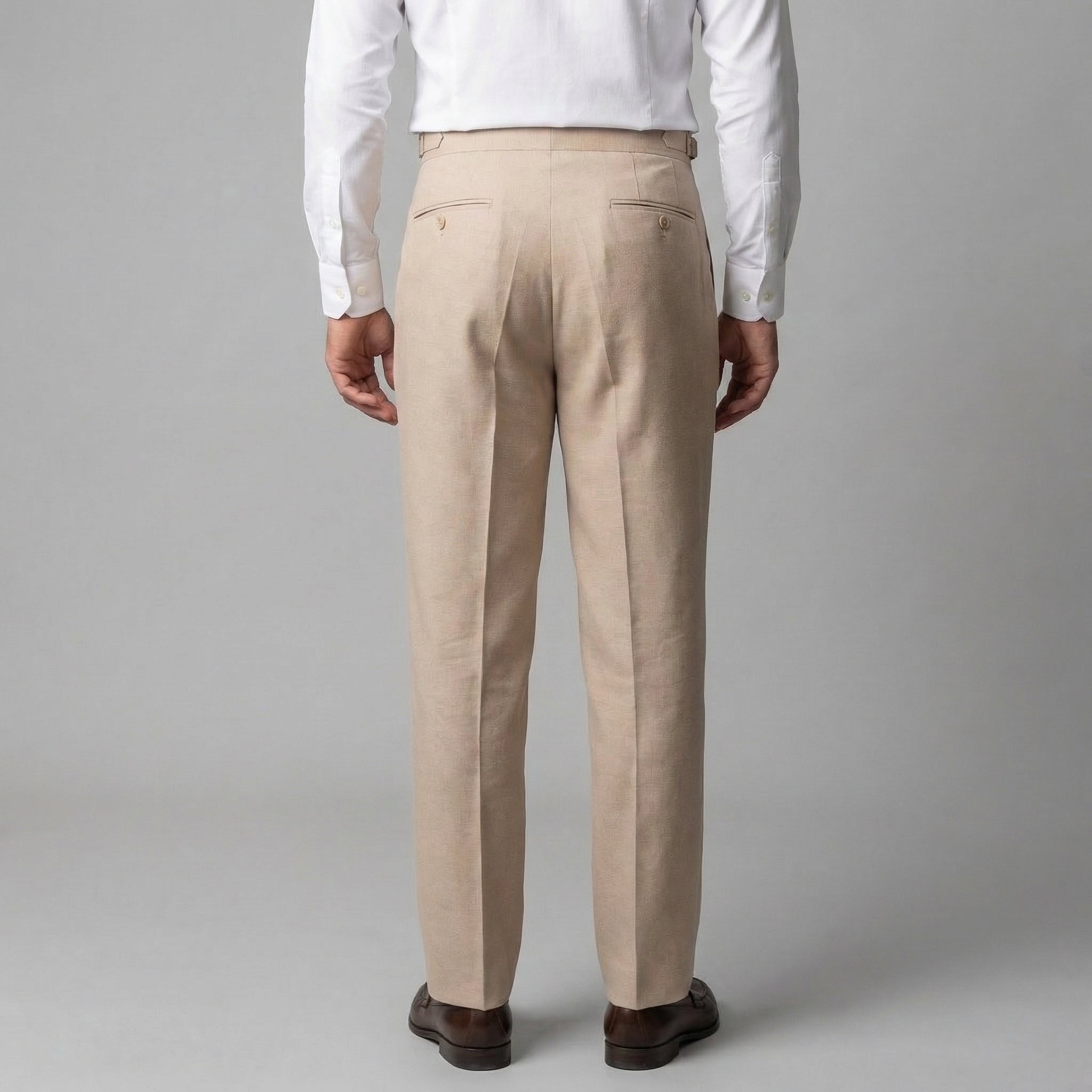 Men's High-Waisted Straight-Leg Trousers